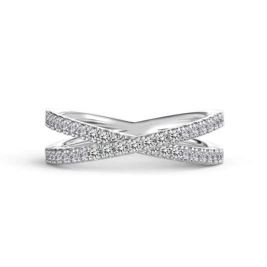 criss cross statement ring in 925 silver with 6mm width