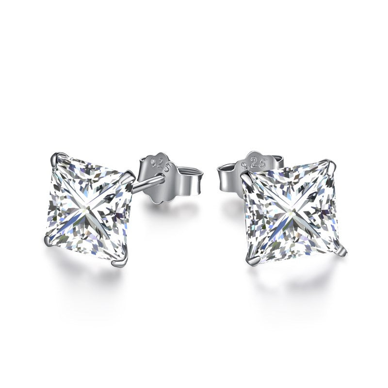 cubic zirconia princess cut earrings