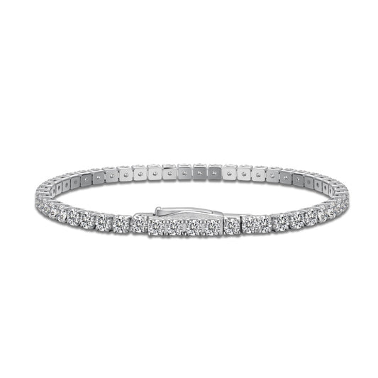 cubic zirconia Silver Tennis Bracelet 3mm