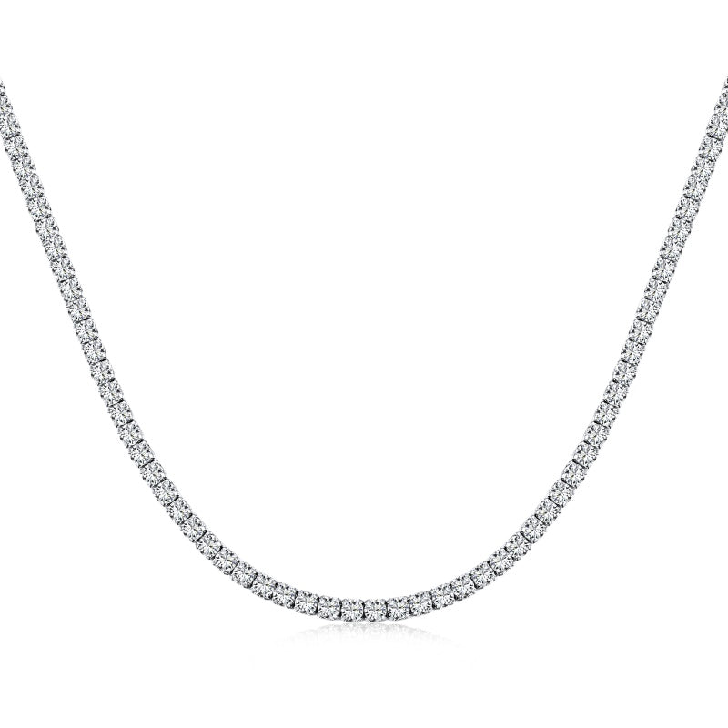cubic zirconia silver tennis necklace 3mm