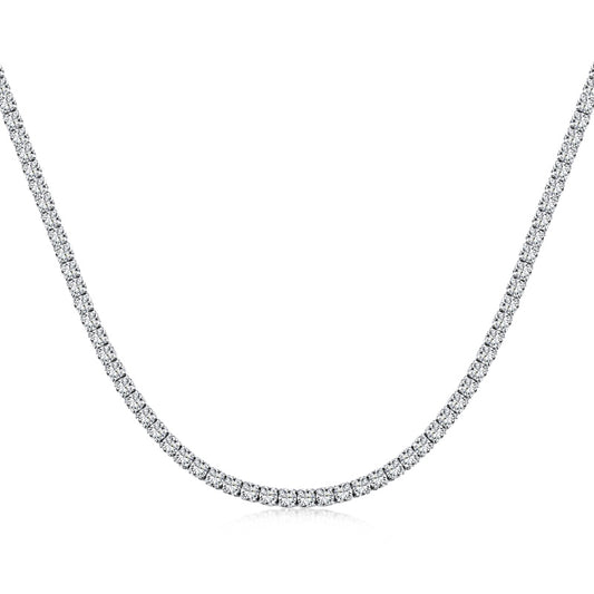 cubic zirconia silver tennis necklace 3mm
