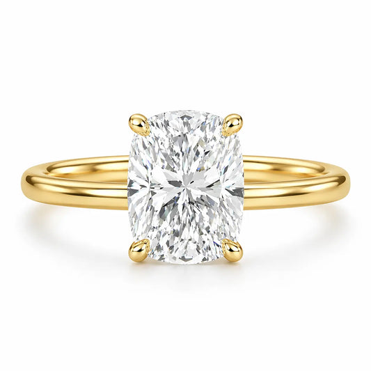 elongated cushion lab grown diamond ring