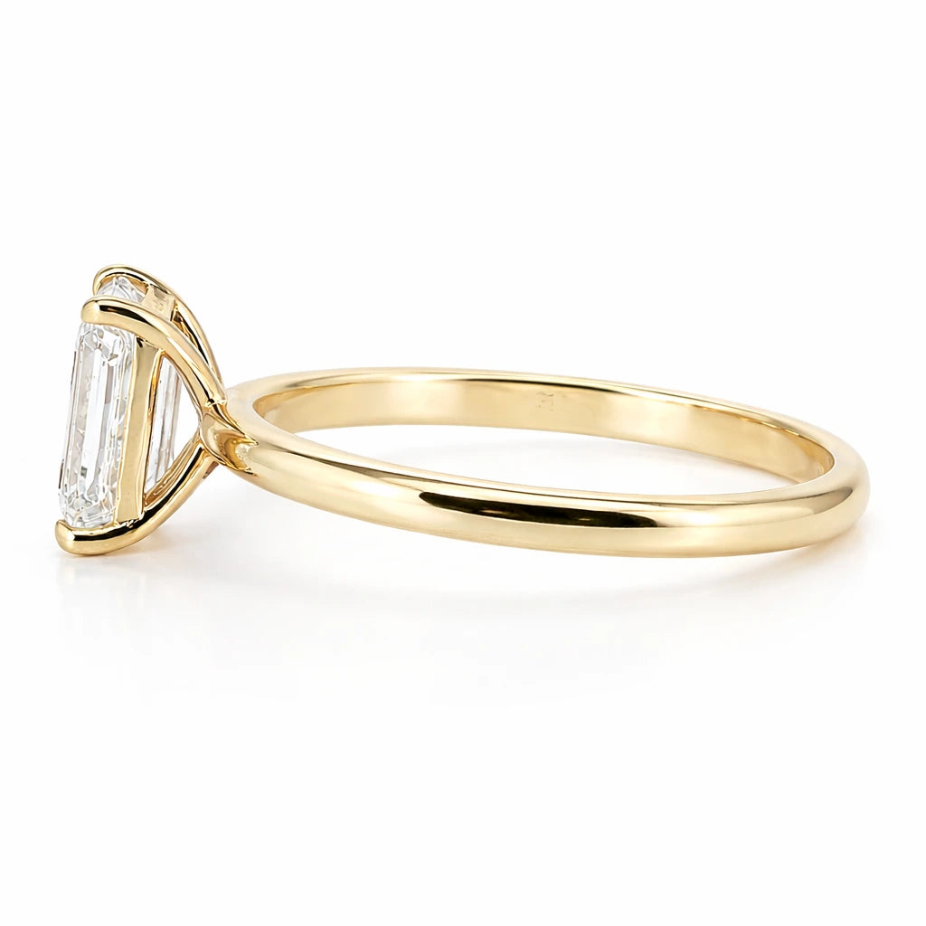 emerald cut lab grown diamond ring