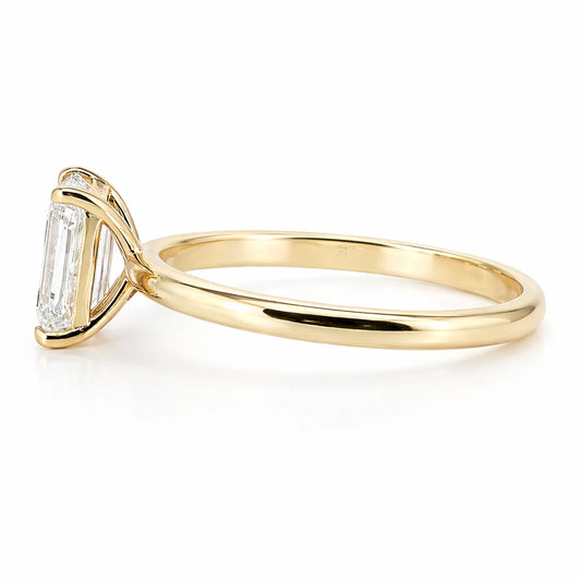 emerald cut lab grown diamond ring