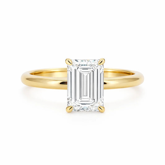 emerald cut lab grown diamond ring