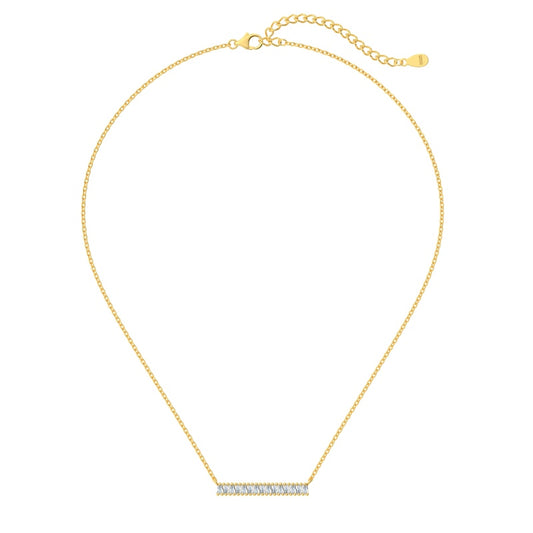 18k plated gold bar necklace