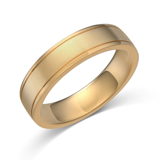 gold mens wedding band