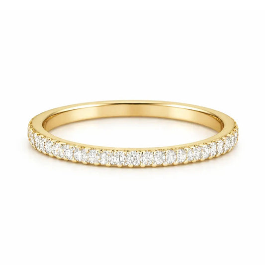 half eternity moissanite wedding band in 14k gold filled