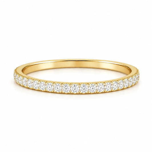 half eternity moissanite wedding band 2.1mm in 14k gold filled