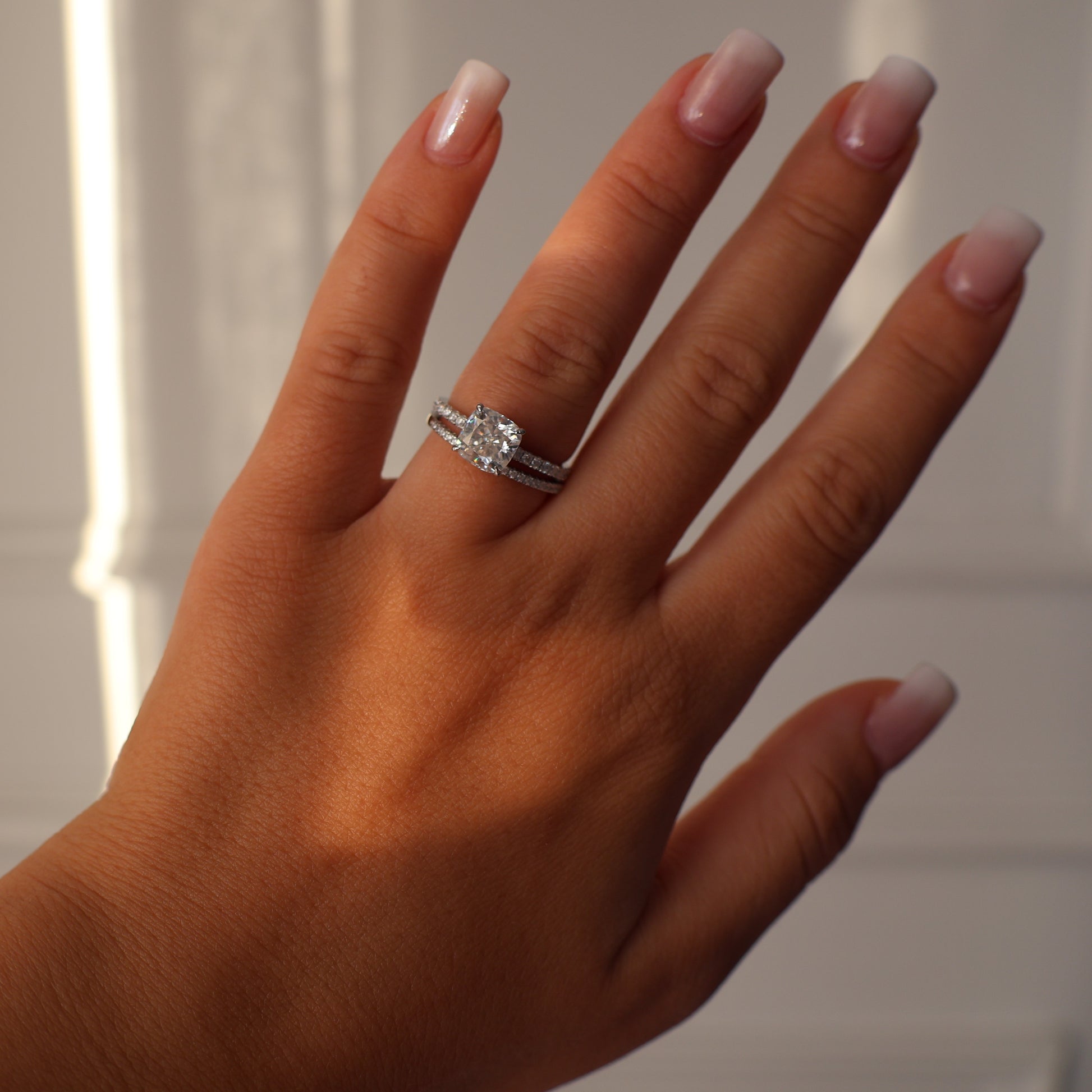 1mm silver half eternity pavé ring