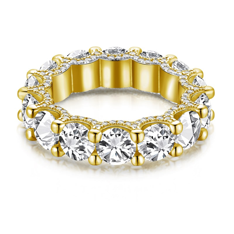 stacker ring in gold with round cz stones