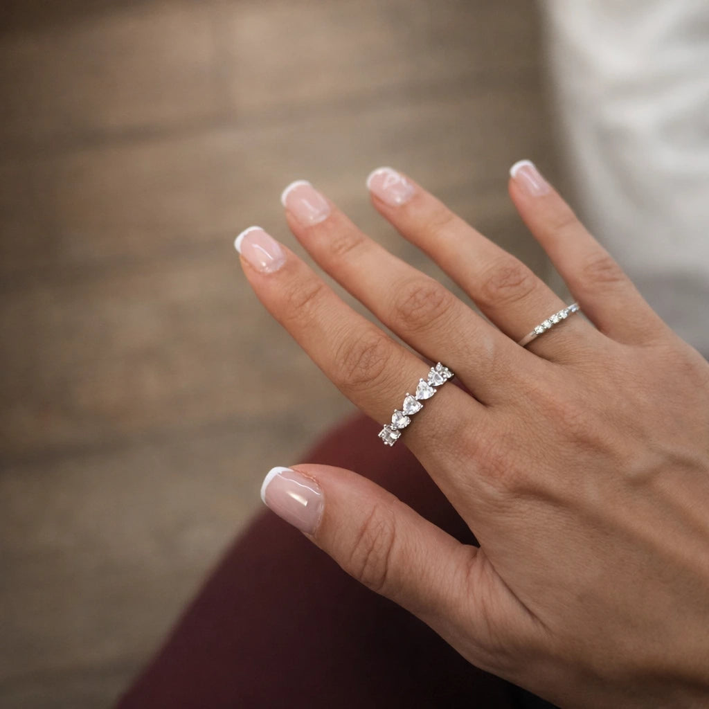 heart shaped eternity ring