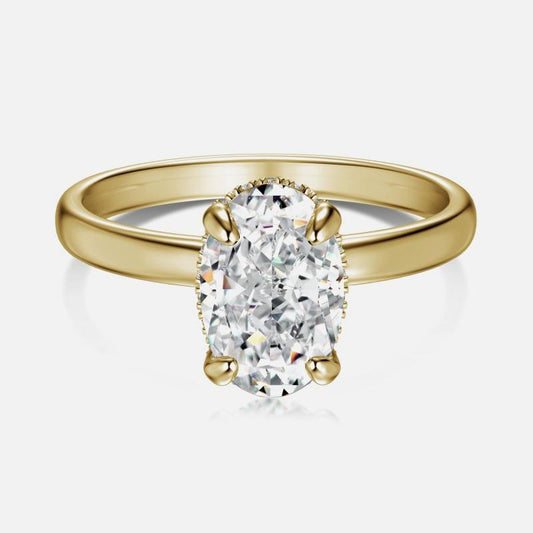 1.5 Ct Gold Oval Ring on white background