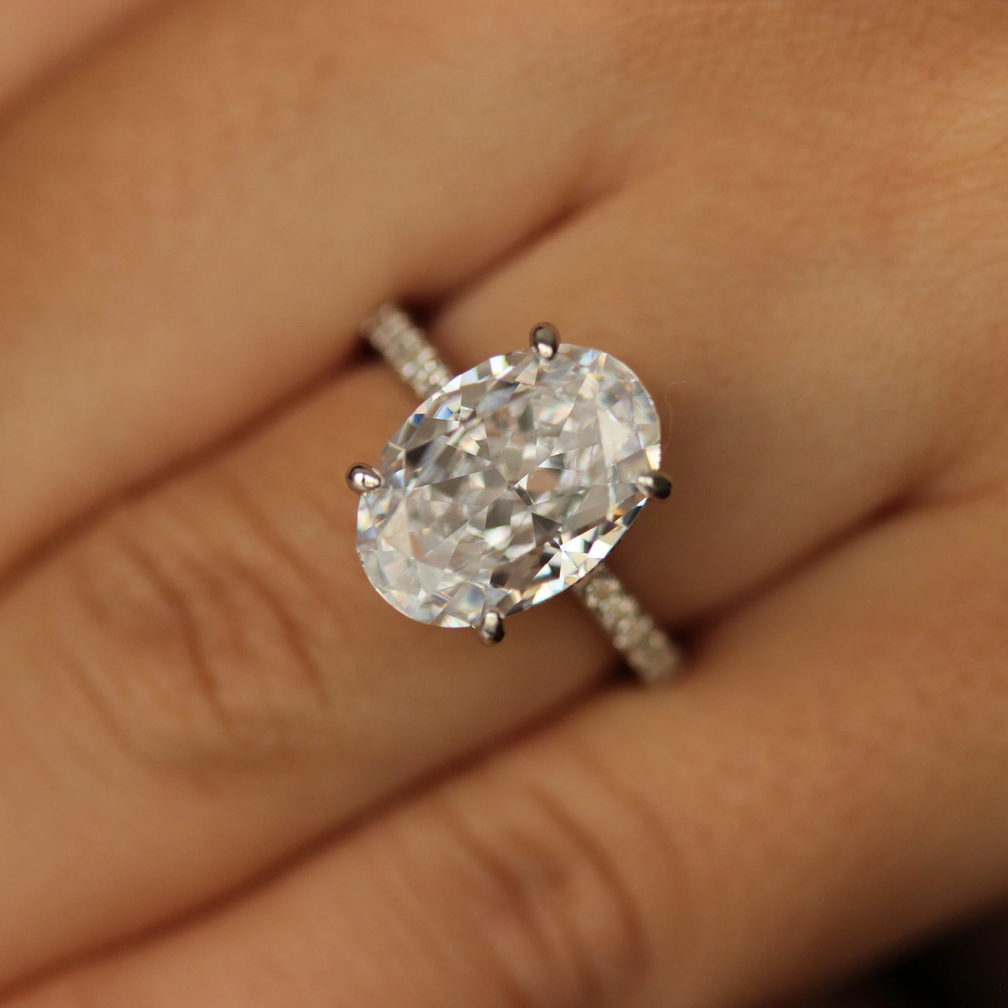 4 carat oval engagement ring silver