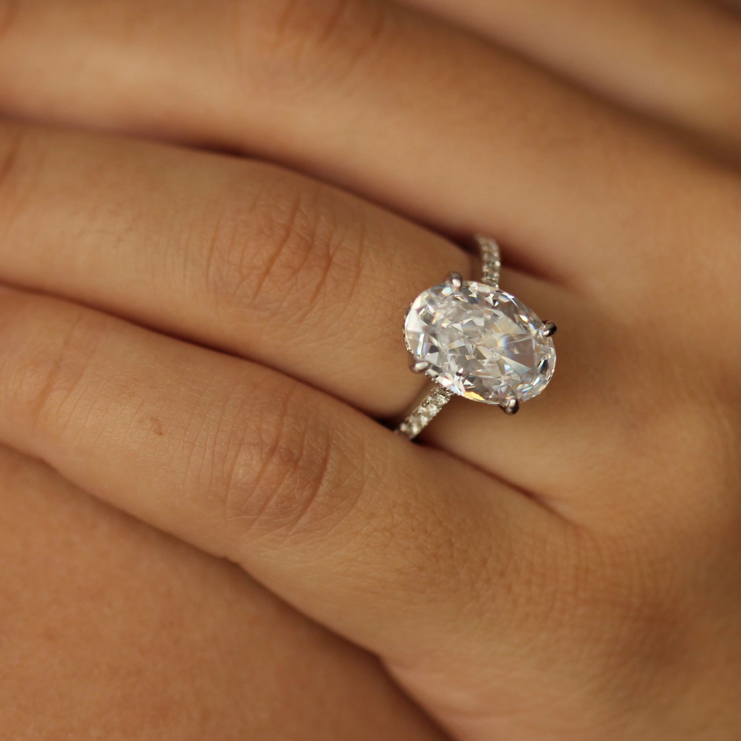 4 carat oval wedding ring silver
