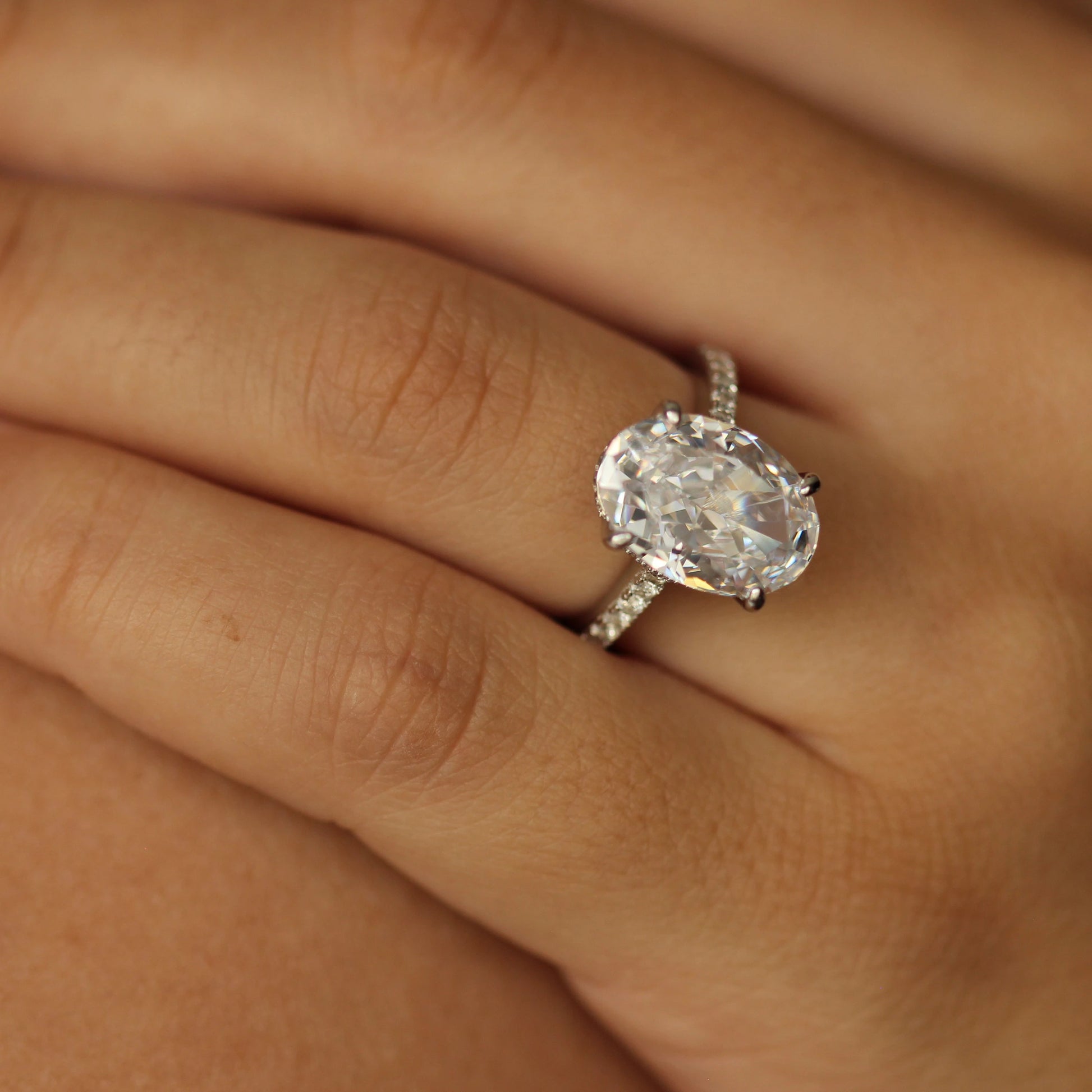 4 carat oval wedding ring silver
