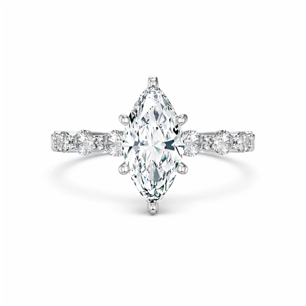 1.5 carat marquise cubic zirconia engagement ring with floating band