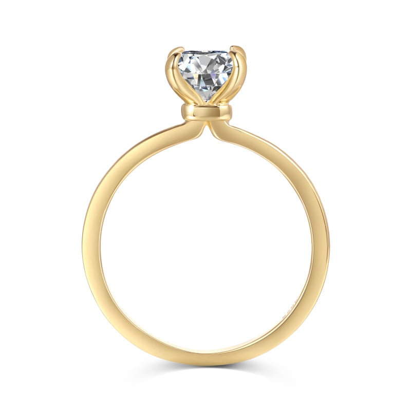 plain gold ring with 2 carat rectangle cubic zirconia centre stone