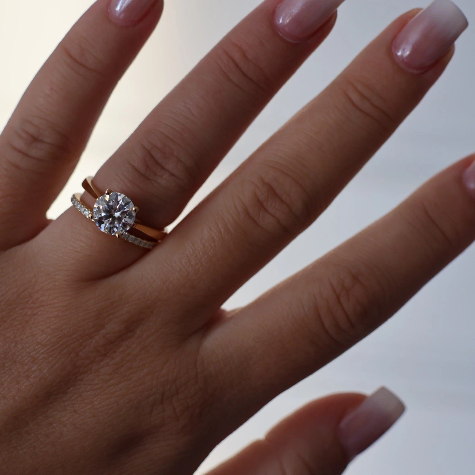14k gold filled half eternity moissanite band