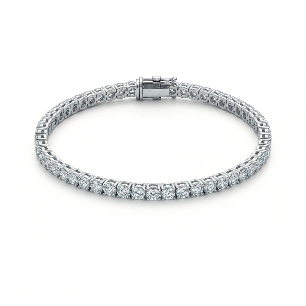 moissanite tennis bracelet 4mm in 925 silver