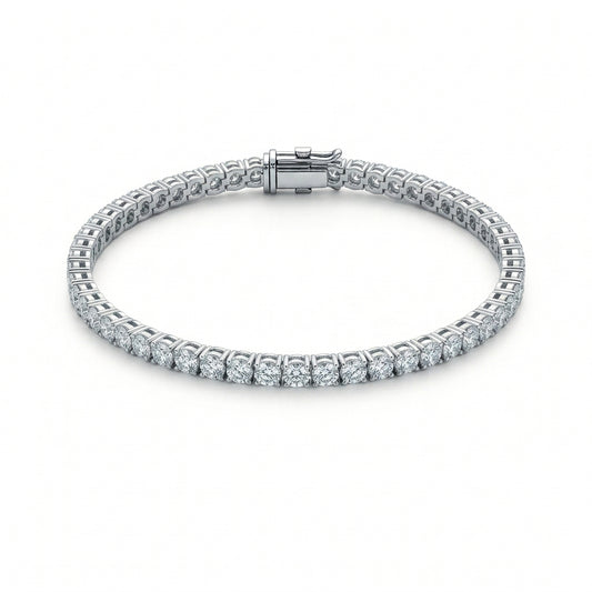 moissanite tennis bracelet 4mm in 925 silver