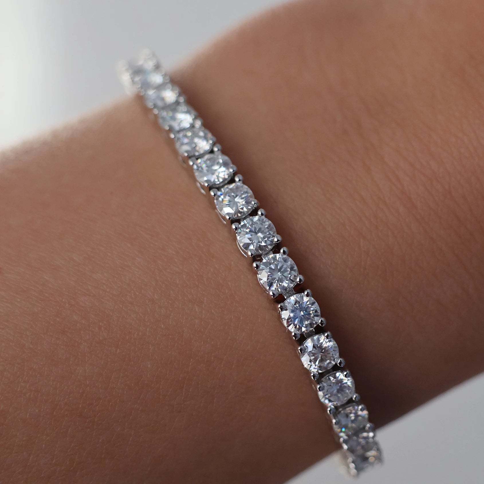 moissanite tennis bracelet 4mm silver