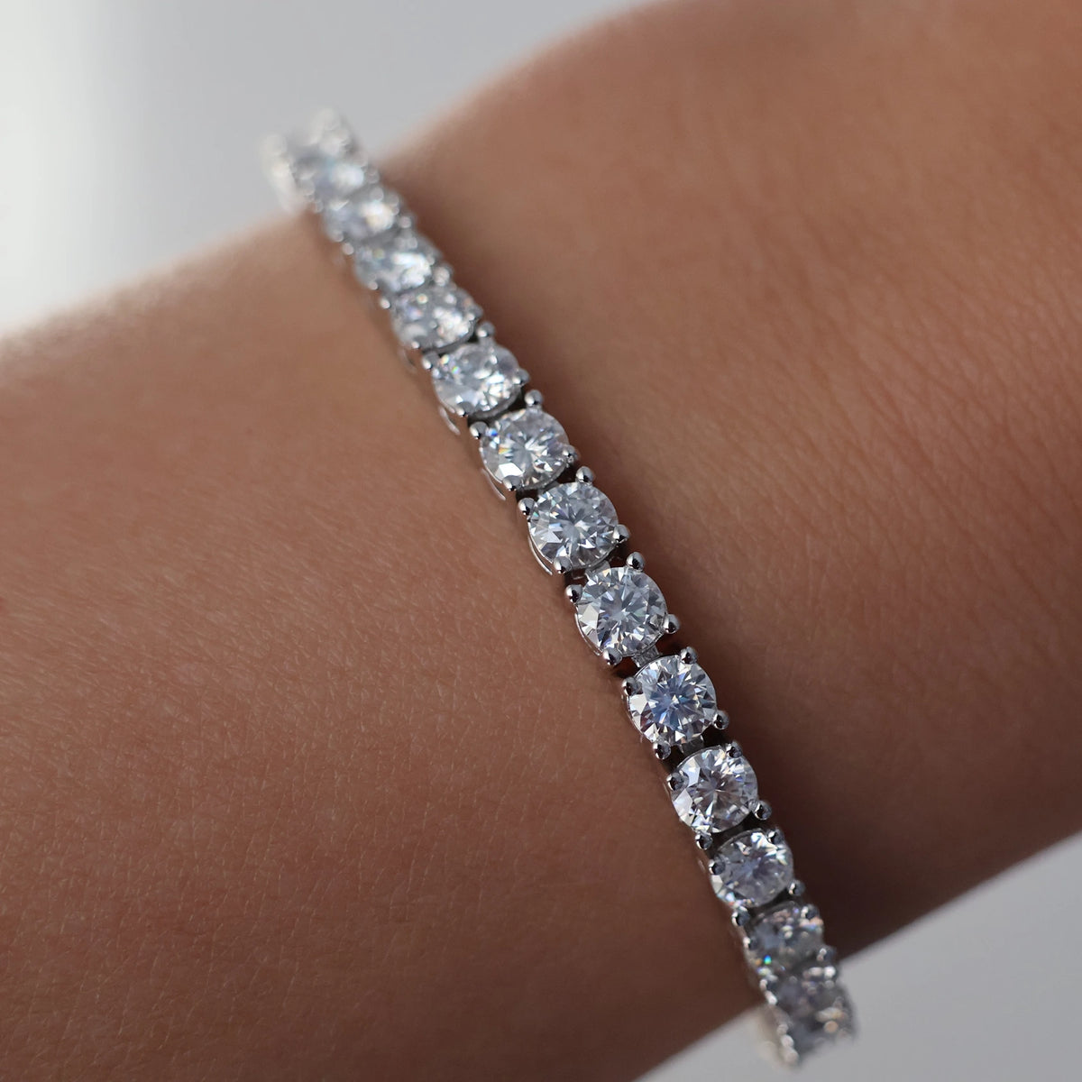 moissanite tennis bracelet 4mm silver
