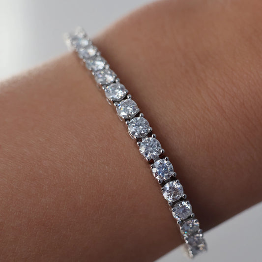 moissanite tennis bracelet 4mm silver
