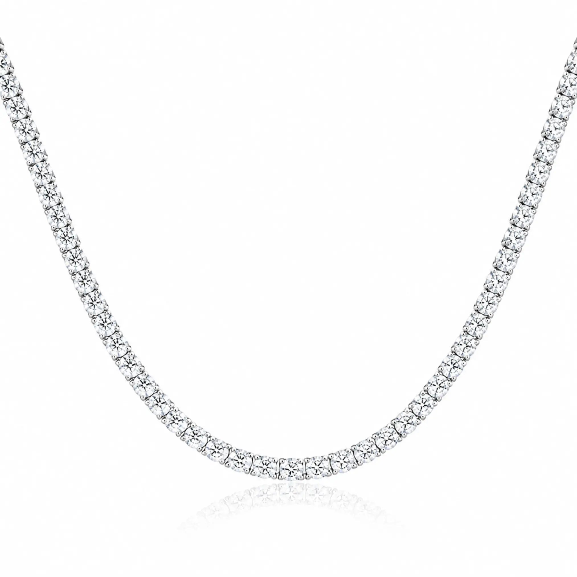 moissanite tennis necklace 3mm in 925 silver