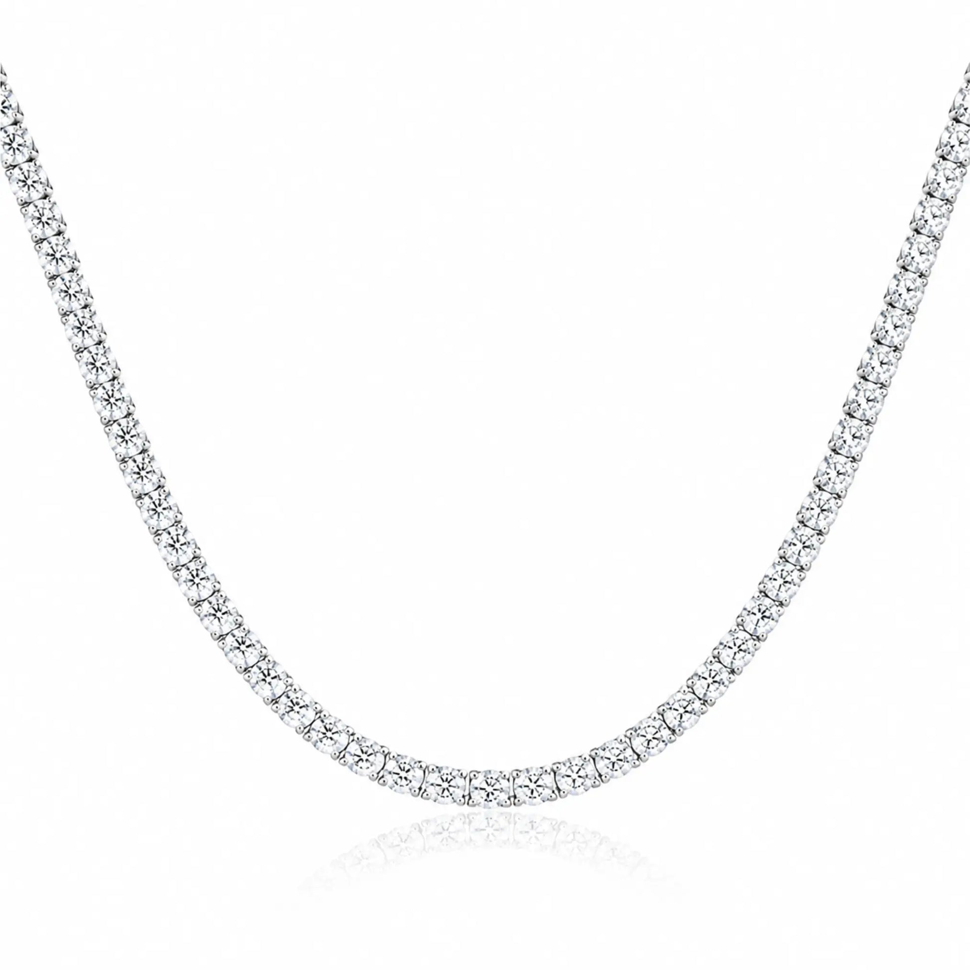 moissanite tennis necklace 3mm in 925 silver