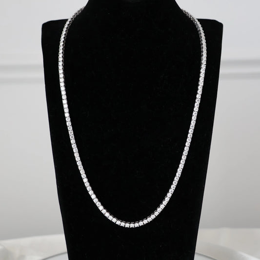 moissanite tennis necklace 3mm width in 925 silver