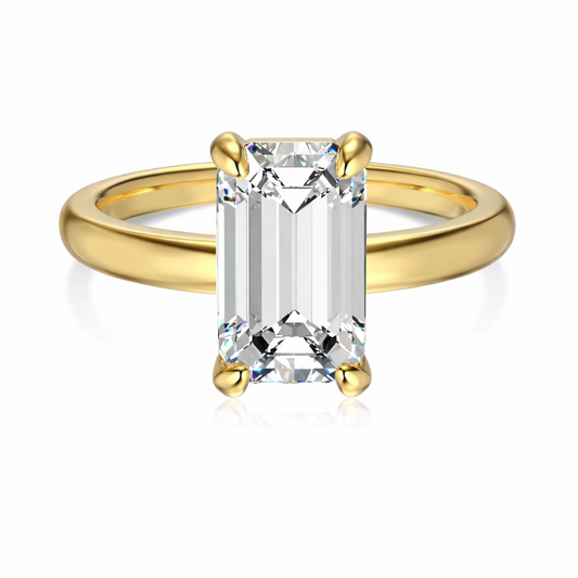 3 carat emerald solitaire gold ring