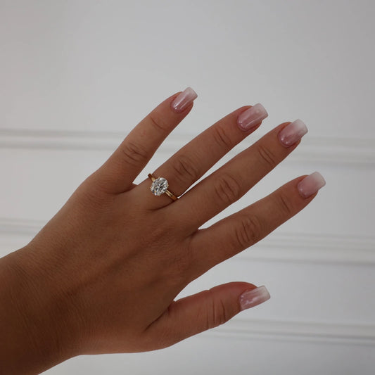 2 ct oval moissanite ring in 14k gold filled