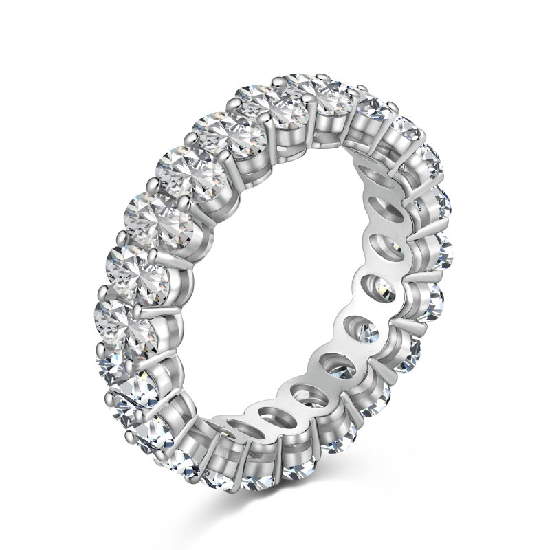 silver oval stacker ring