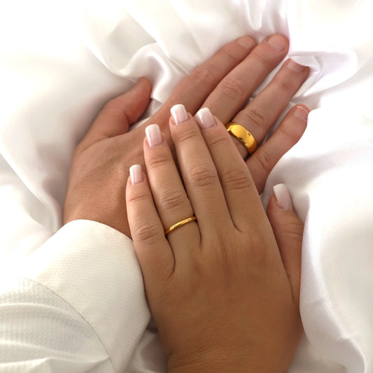 polished gold tungsten wedding band 2mm