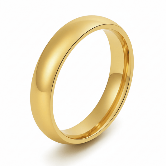 polished gold wedding band 4mm width