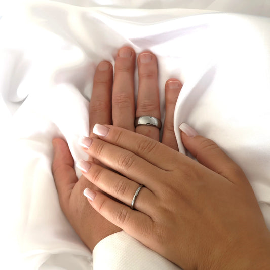 polished silver tungsten wedding band 2mm width 