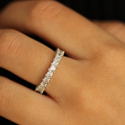 cubic zirconia princess cut band