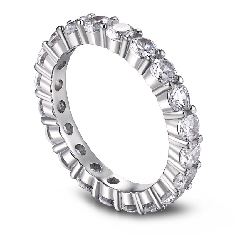pristina silver eternity stacker ring 3mm diagonal shot
