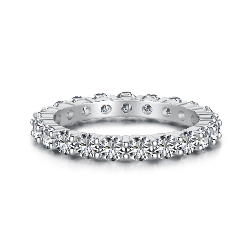 pristina silver eternity stacker ring 3mm on white background