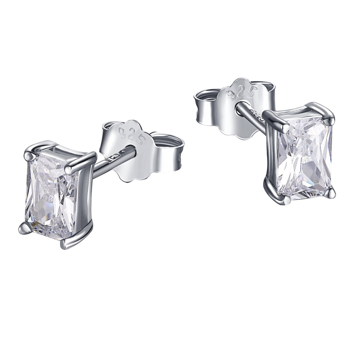 radiant rectangle stud earrings