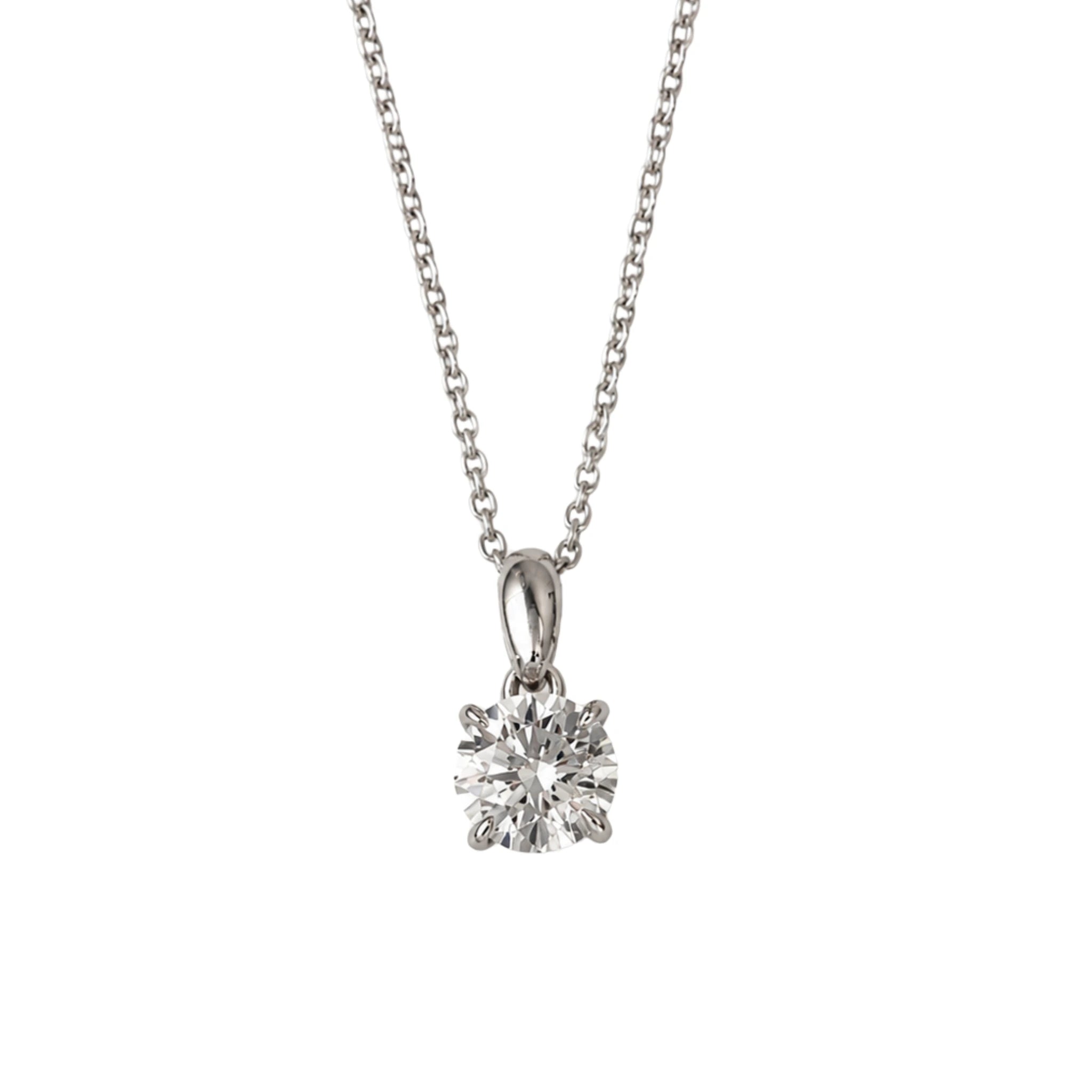 round lab diamond pendant necklace