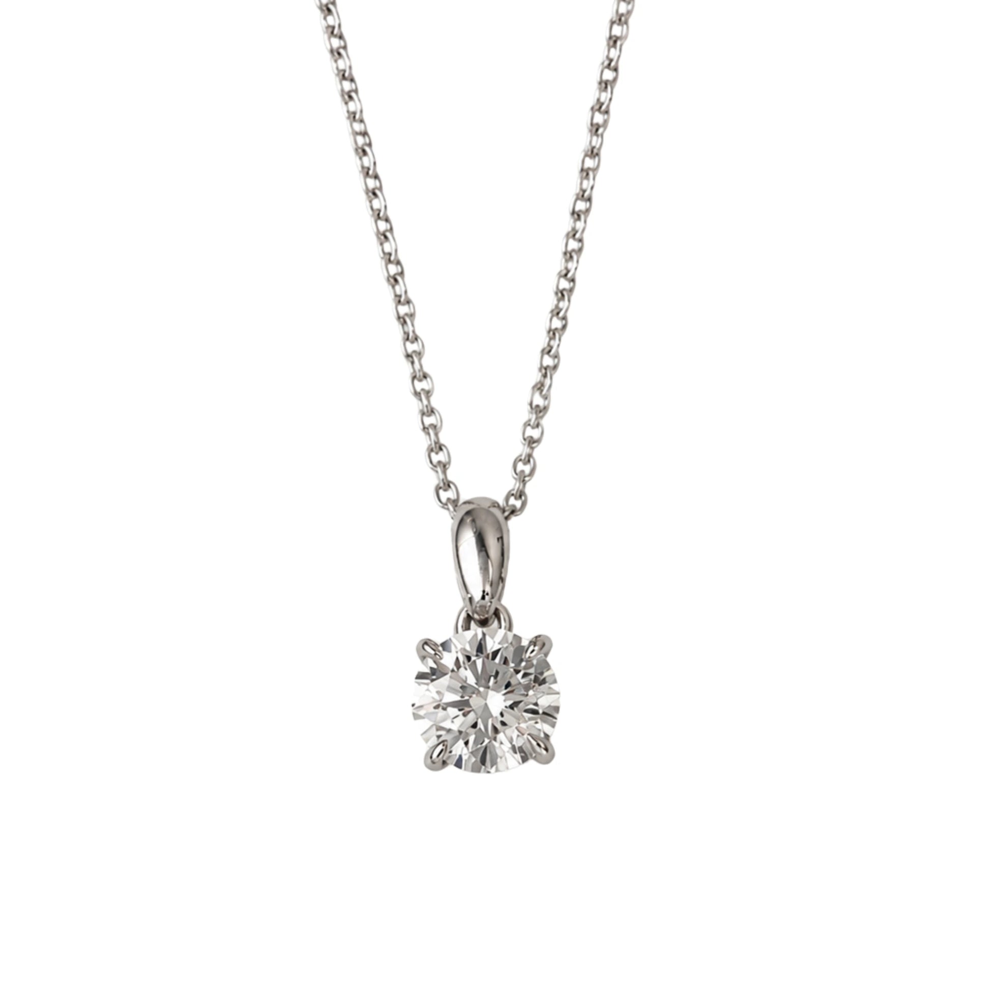 round lab diamond pendant necklace