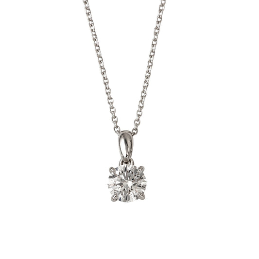 round lab diamond pendant necklace