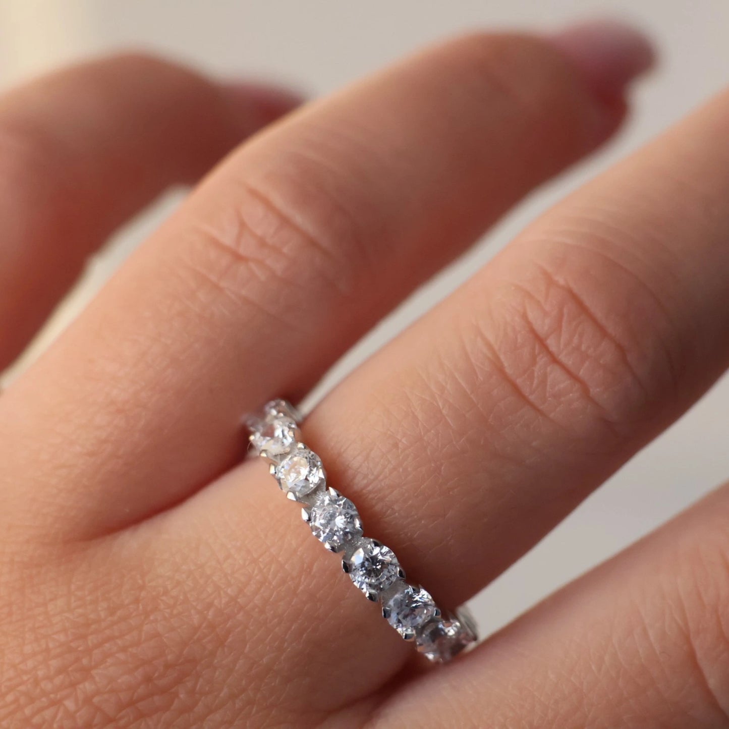 Silver 3.5mm full eternity ring