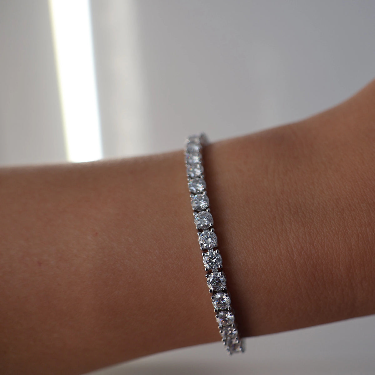 Silver 4mm moissanite tennis bracelet