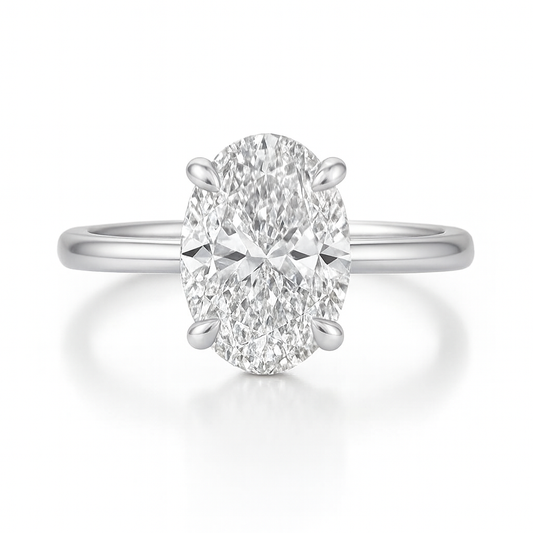 3.5 carat silver imitation engagement ring
