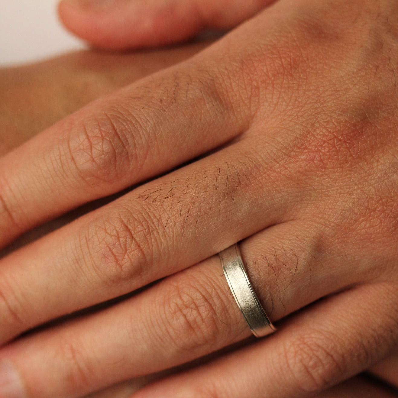 silver mens engagement ring