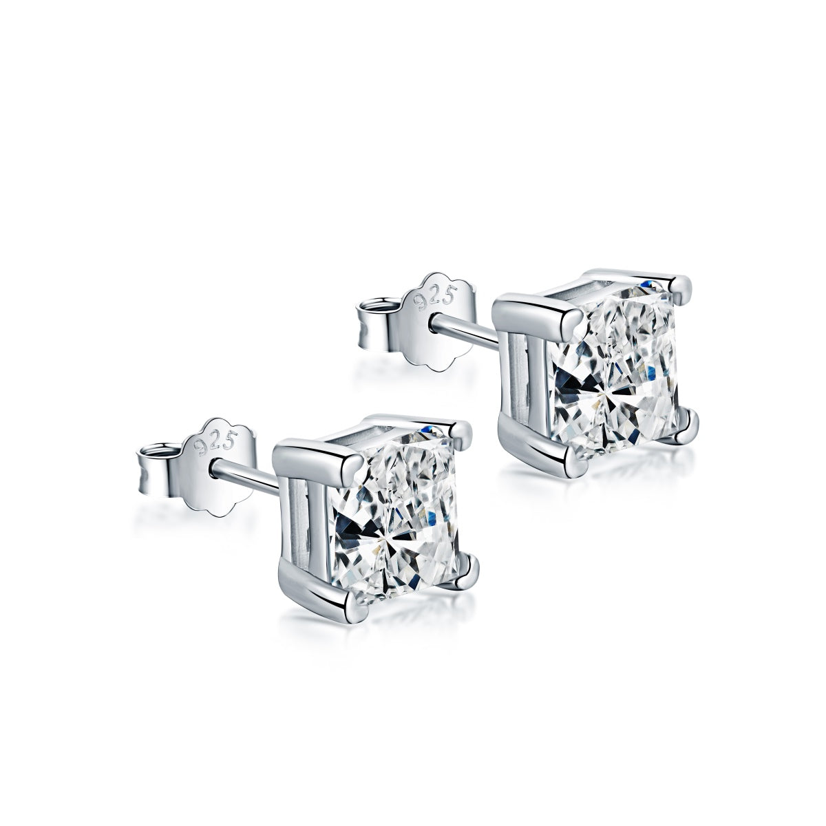 square stud earrings 925 silver