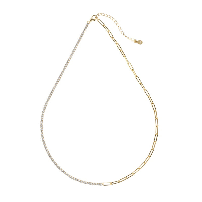 Gold tennis necklace